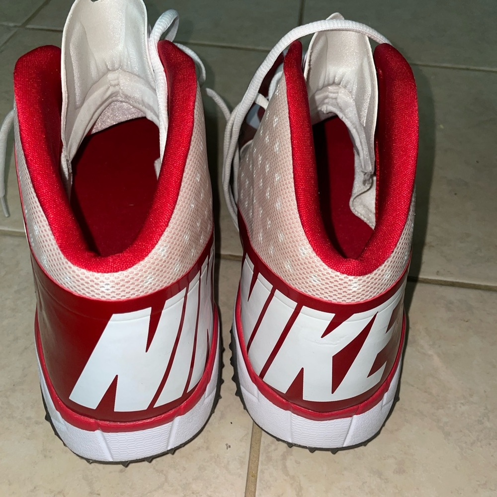 Nike Vapor Pro Turf Football Shoes Red & White Size 18 - Picture 3 of 5